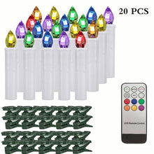 Load image into Gallery viewer, LED Candle Lamp Simulation Flame Light Warm Candle Family Party Christmas Birthday Party Decorated With Candles Ivory Battery Operated LED Taper Candles With Remote Control Christmas Candles
