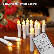 Load image into Gallery viewer, LED Candle Lamp Simulation Flame Light Warm Candle Family Party Christmas Birthday Party Decorated With Candles Ivory Battery Operated LED Taper Candles With Remote Control Christmas Candles
