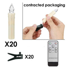 Load image into Gallery viewer, LED Candles Light Flameless Remote Control For Home Dinner Party Christmas Tree Candle LED Flameless Taper Candles Flickering with Remote Timer Battery Operated Waterproof Christmas Tree Candles Warm White Window Candles  Decoration Lamp Light New Years
