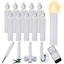 Load image into Gallery viewer, LED Candles Light Flameless Remote Control For Home Dinner Party Christmas Tree Candle LED Flameless Taper Candles Flickering with Remote Timer Battery Operated Waterproof Christmas Tree Candles Warm White Window Candles  Decoration Lamp Light New Years
