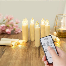 Load image into Gallery viewer, LED Candles Light Flameless Remote Control For Home Dinner Party Christmas Tree Candle LED Flameless Taper Candles Flickering with Remote Timer Battery Operated Waterproof Christmas Tree Candles Warm White Window Candles  Decoration Lamp Light New Years
