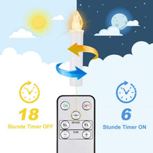 Load image into Gallery viewer, LED Candles Light Flameless Remote Control For Home Dinner Party Christmas Tree Candle LED Flameless Taper Candles Flickering with Remote Timer Battery Operated Waterproof Christmas Tree Candles Warm White Window Candles  Decoration Lamp Light New Years
