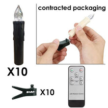 Load image into Gallery viewer, LED Candles Light Flameless Remote Control For Home Dinner Party Christmas Tree Candle LED Flameless Taper Candles Flickering with Remote Timer Battery Operated Waterproof Christmas Tree Candles Warm White Window Candles  Decoration Lamp Light New Years

