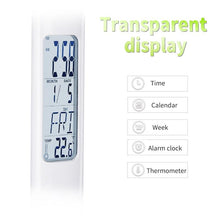 Load image into Gallery viewer, LED Desk Lamp Foldable Dimmable Touch Rechargeable Table Lamp with Calendar Temperature Alarm Clock Decorative Table Lamp Cute Study Lamps for Bedroom Décor
