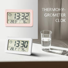 Load image into Gallery viewer, LED Digital Clock Digital Alarm Clock Battery Operated Small Desk Clocks with Smart Night Light Date Indoor Temperature LCD Electronic Clock for Bedroom  Electronic Digital Screen Desktop Clock for Home Office Backlight Snooze Desk Clocks
