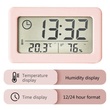 Load image into Gallery viewer, LED Digital Clock Digital Alarm Clock Battery Operated Small Desk Clocks with Smart Night Light Date Indoor Temperature LCD Electronic Clock for Bedroom  Electronic Digital Screen Desktop Clock for Home Office Backlight Snooze Desk Clocks
