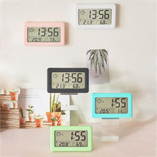 Load image into Gallery viewer, LED Digital Clock Digital Alarm Clock Battery Operated Small Desk Clocks with Smart Night Light Date Indoor Temperature LCD Electronic Clock for Bedroom  Electronic Digital Screen Desktop Clock for Home Office Backlight Snooze Desk Clocks
