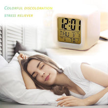 Load image into Gallery viewer, LED Digital Smart Alarm Clock Electronic Desktop Clocks LCD Display Showing Time Alarm Date Bedside Alarm Clocks with Snooze for Bedroom Kitchen Office Battery Operated  Watch Table Electronic Desktop Clocks USB Wake Up Clock Wake Up Time
