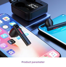 Load image into Gallery viewer, LED Display Bluetooth 5.0  Wireless Headphone Magnetic 9D Stereo Sound Earbud Sports Easy Pairing Earphone With Microphone Bluetooth In Ear Built-in Mic Headset For Sport Black Headphones Wireless Light Weight Design
