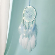 Load image into Gallery viewer, LED Dream Catcher Lamp Flying Wind Chimes Lighting Dream-catcher Handmade Ornaments Traditional Gifts Feather Pendant Romantic Creative Wall Hanging Home Wall Decoration Ornament Craft Native American Style
