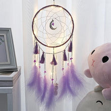 Load image into Gallery viewer, LED Dream Catcher Lamp Flying Wind Chimes Lighting Dream-catcher Handmade Ornaments Traditional Gifts Feather Pendant Romantic Creative Wall Hanging Home Wall Decoration Ornament Craft Native American Style
