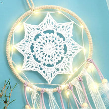 Load image into Gallery viewer, LED Dream Catcher Lamp Flying Wind Chimes Lighting Dream-catcher Handmade Ornaments Traditional Gifts Feather Pendant Romantic Creative Wall Hanging Home Wall Decoration Ornament Craft Native American Style
