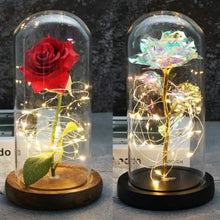 Load image into Gallery viewer, LED Glass Cover Simulation Foil Rose Flower
