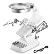 Load image into Gallery viewer, LED Lights Helping Hands Magnifying Glass

