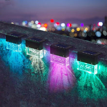 Load image into Gallery viewer, LED Solar Fence Light Outdoor Courtyard Home Garden Decoration Light RGB Waterproof Plywood Lights Decorative Table Lamp Cute Study Lamps for Bedroom Décor
