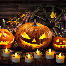 Load image into Gallery viewer, LED Solar Lamp Solar Electronic Candle Light LED Tea Lights Candles Battery Powered Fake Candles for Wedding Party Holidays Home Decoration Outdoor Electronic Flameless Candle Light For Outdoor Christmas Halloween
