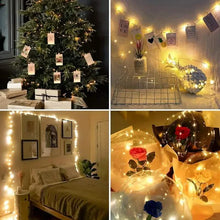 Load image into Gallery viewer, LED String Lights with 40 Wooden Clips
