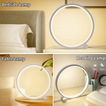 Load image into Gallery viewer, LED Table Lamp Bedroom Bedside Lamp Round Acrylic Living Room Lamp Reading Lamp Black/white Touch Control Dimmable Night Light Decorative Table Lamp Cute Study Lamps for Bedroom Décor
