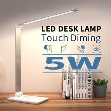 Load image into Gallery viewer, LED Table Lamp Desk Lamp Step less Dimmable Reading Office Foldable Rotatable Touch Switch DC 5V USB Night Light Desk Lamps Decorative Table Lamp Cute Study Lamps for Bedroom Décor
