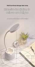 Load image into Gallery viewer, LED Table Lamp With Pen Holder Touch Dimmable Flexo Desk Lamp USB Rechargeable Eye Protection Bedside Learning Reading Lamp Decorative Table Lamp Cute Study Lamps for Bedroom Décor
