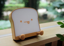 Load image into Gallery viewer, LED Toast Night Light with Silicone Foot Phone Holder Table Lamp Infinite Dimming Bread Decoration Creative Lamp Decorative Table Lamp Cute Study Lamps for Bedroom Décor
