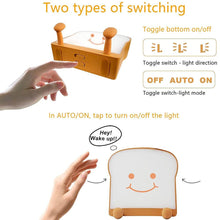 Load image into Gallery viewer, LED Toast Night Light with Silicone Foot Phone Holder Table Lamp Infinite Dimming Bread Decoration Creative Lamp Decorative Table Lamp Cute Study Lamps for Bedroom Décor
