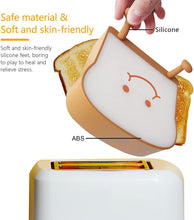 Load image into Gallery viewer, LED Toast Night Light with Silicone Foot Phone Holder Table Lamp Infinite Dimming Bread Decoration Creative Lamp Decorative Table Lamp Cute Study Lamps for Bedroom Décor
