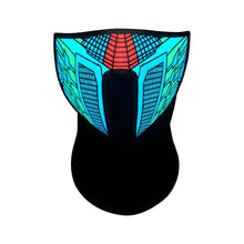 Load image into Gallery viewer, LED Warm Headgear ED Face Mask Party Masks Light Up Dance Halloween Cosplay Easter Rave Mask Luminous Costume Washable Foldable  Luminous Cool Party Mask Activated Light Up Mask Led Music Party Mask Led Music Mask for Festival Party
