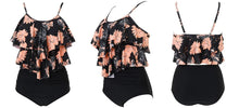 Load image into Gallery viewer, Leopard Bikini High Waist Bikini Animal Print Floral Swimsuit Ruffle Swimsuit Plus Size Swimwear Women Swimsuits for Women Two Piece Bathing Suits Ruffle Tops With High Waist Bottoms Bikini Sets For Teen Girls
