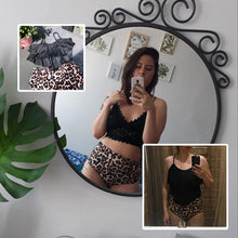 Load image into Gallery viewer, Leopard Bikini High Waist Bikini Animal Print Floral Swimsuit Ruffle Swimsuit Plus Size Swimwear Women Swimsuits for Women Two Piece Bathing Suits Ruffle Tops With High Waist Bottoms Bikini Sets For Teen Girls

