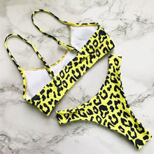 Load image into Gallery viewer, Leopard Bikini Women Swimwear Female Swimsuit Two-piece Bikini Set Comfortable Bathing Suit Swim Lady High Waist Bikini Set For Women Athletic Two Piece Soft Swimsuit Sporty Scoop Neck Bathing Suit
