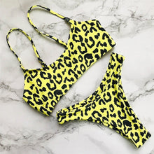 Load image into Gallery viewer, Leopard Bikini Women Swimwear Female Swimsuit Women Two Pieces Scalloped Bikini Set Swimsuits  Bathing Suit Two-pieces Bikini Set Bather Bathing Suit
