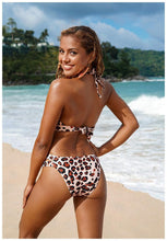 Load image into Gallery viewer, Leopard Bikinis Women Summer Swimsuit Strapless Bandage Bathing Suits Women's Halter Triangle Bikini Bottom Soft Two Piece Swimsuits Low Waist Push Up Bikini Set Swimwear
