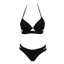 Load image into Gallery viewer, Leopard Bikinis Women Summer Swimsuit Strapless Bandage Bathing Suits Women's Halter Triangle Bikini Bottom Soft Two Piece Swimsuits Low Waist Push Up Bikini Set Swimwear

