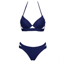 Load image into Gallery viewer, Leopard Bikinis Women Summer Swimsuit Strapless Bandage Bathing Suits Women's Halter Triangle Bikini Bottom Soft Two Piece Swimsuits Low Waist Push Up Bikini Set Swimwear
