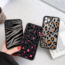 Load image into Gallery viewer, Leopard Print Elegant Pattern Protective Phone Case Translucent Hard Back With Silicone Leopard Pattern Phone Case For Iphone 11 Pro Max 12 13 Mini X Xs Max 7 8 Plus Mobile Phone Protective Case
