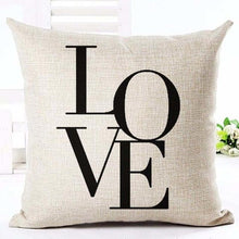 Load image into Gallery viewer, Letter Love Home Cushion Covers Cotton Linen Black White Pillow Cover I Love You Forever and Always Throw Pillow Case Love Letter Pillow Cushion Covers Fashion Home Decor Cover Sofa Bed Nordic Decorative Pillow Case 45x45CM
