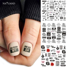 Load image into Gallery viewer, Letter Nail Water Decals With Inscriptions Sexy Girl  Black White Tattoo Slider English Alphabet Nail Decals Adhesive Letter 3D Nail Art Stickers for Women Girls Nail Decoration Manicure for Women Decorations Birthday Party Favor Gift
