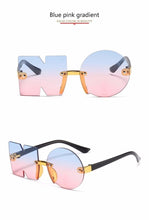 Load image into Gallery viewer, Letter NO Party Rimless Irregular Design Sunglasses For Men/Women Fashionable NO Sunglasses for Kids Oversize &amp; Irregular Design Frameless Polygon Glasses For Children
