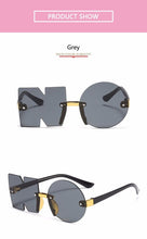 Load image into Gallery viewer, Letter NO Party Rimless Irregular Design Sunglasses For Men/Women Fashionable NO Sunglasses for Kids Oversize &amp; Irregular Design Frameless Polygon Glasses For Children
