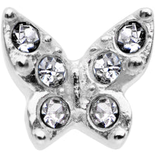 Load image into Gallery viewer, 16G Clear Gem Silver Tone Butterfly Tragus Cartilage Earring

