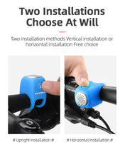 Load image into Gallery viewer, Lightweight Portable Bicycle Bell Electric Horn Mountain Bike Bell Accessories 90dB Cycling Handlebar Silica Gel Shell Electric Cycling Bells Water Resistant Cycling Bells Horn Loud Bicycle Horns Bicycle Accessories
