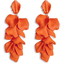 Load image into Gallery viewer, Long Acrylic Rose Petal Earrings
