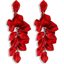 Load image into Gallery viewer, Long Acrylic Rose Petal Earrings
