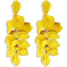 Load image into Gallery viewer, Long Acrylic Rose Petal Earrings
