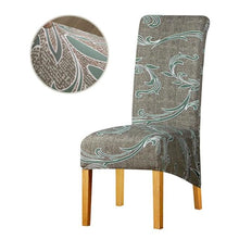 Load image into Gallery viewer, Long Backrest High Elastic Chair Cover European Backrest Seat Cover Home Washable Living Room Restaurant Hotel Party Banquet Dining Chair Cover Stretch Chair Slipcover, Spandex Elastic Removable Washable Chair Seat Covers Protector for Dining Room
