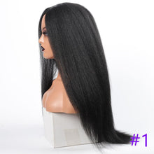 Load image into Gallery viewer, Long Kinky Straight Synthetic Wigs for Black Women Black Brown Blonde Ginger Red White Hair Afro Wigs Synthetic Hair  Wigs For Black Women Cosplay Wigs For Women
