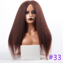 Load image into Gallery viewer, Long Kinky Straight Synthetic Wigs for Black Women Black Brown Blonde Ginger Red White Hair Afro Wigs Synthetic Hair  Wigs For Black Women Cosplay Wigs For Women
