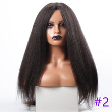 Load image into Gallery viewer, Long Kinky Straight Synthetic Wigs for Black Women Black Brown Blonde Ginger Red White Hair Afro Wigs Synthetic Hair  Wigs For Black Women Cosplay Wigs For Women
