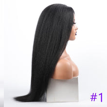 Load image into Gallery viewer, Long Kinky Straight Synthetic Wigs for Black Women Black Brown Blonde Ginger Red White Hair Afro Wigs Synthetic Hair  Wigs For Black Women Cosplay Wigs For Women
